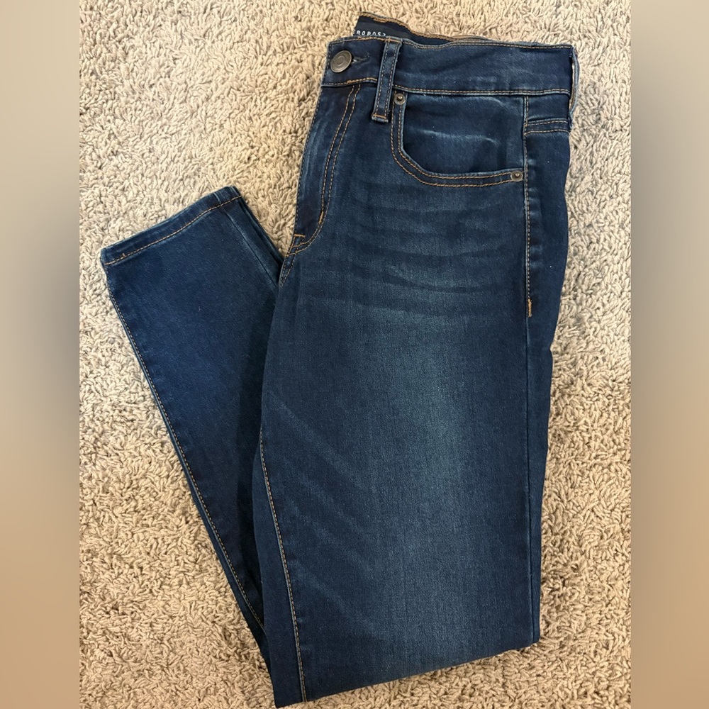 💙Aeropostale • Blue Straight Jeans Versatile Everyday Wear • 6 short - Picture 1 of 7
